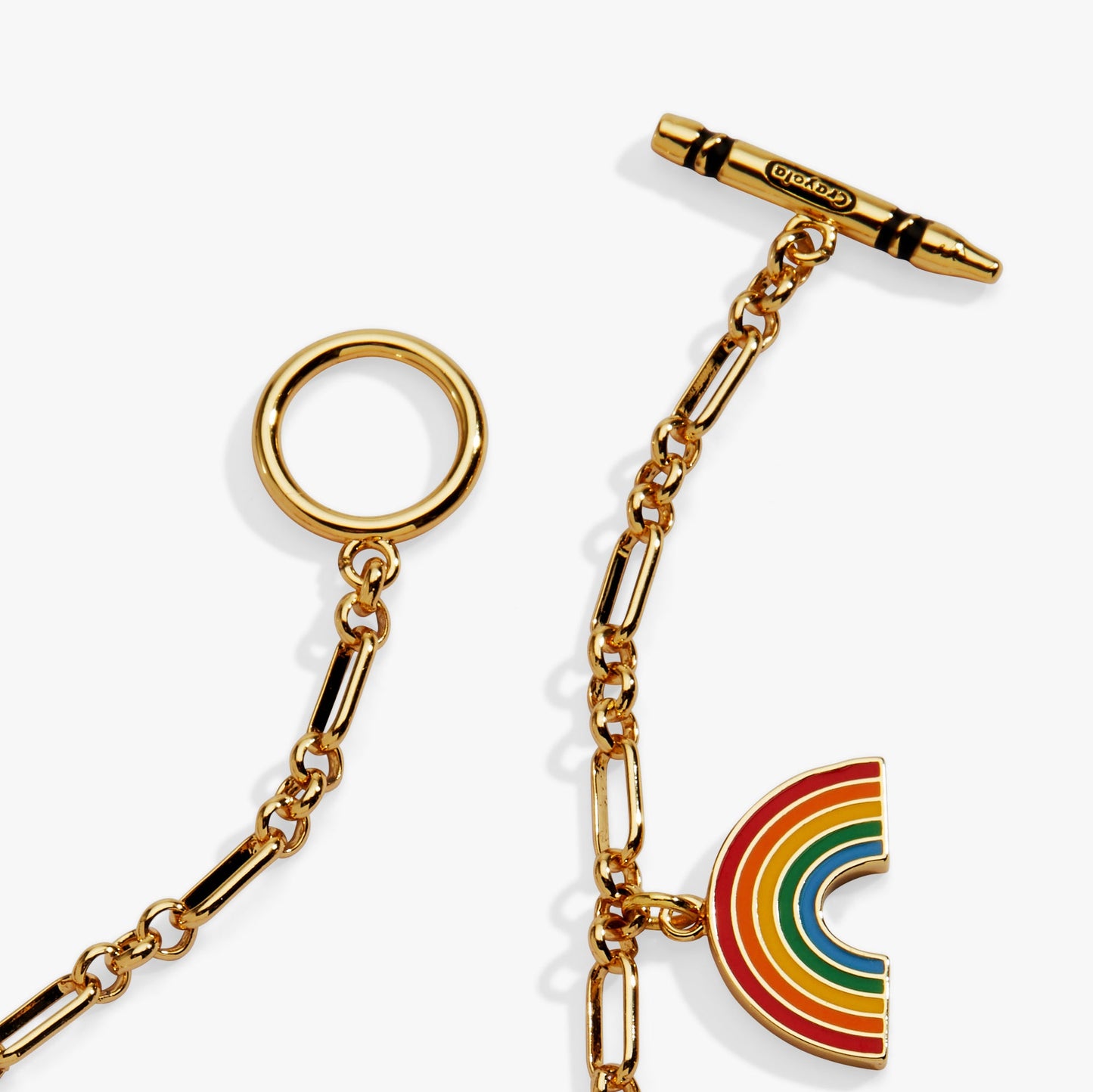 Crayola 'Teaching Is a Work of Heart' Toggle Charm Bracelet | Teacher Gift by ALEX AND ANI – Gold