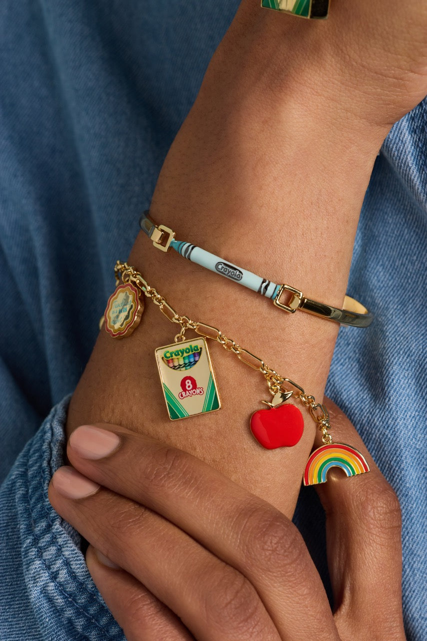 Crayola 'Teaching Is a Work of Heart' Toggle Charm Bracelet | Teacher Gift by ALEX AND ANI – Gold