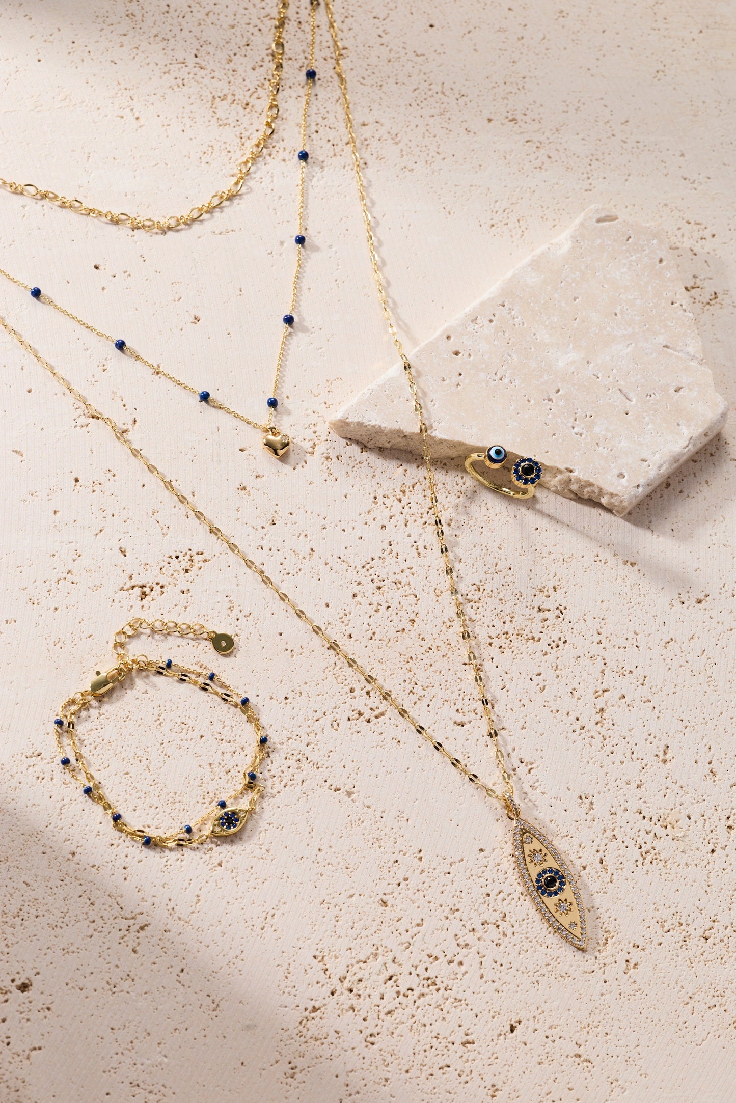 Festival Stranded™ Evil Eye Layered Necklace – Gold
