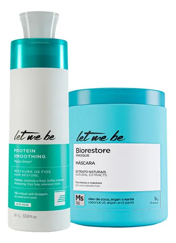 Let Me Be Protein Keratin Straightening Treatment & Biorestore Hair Mask Kit