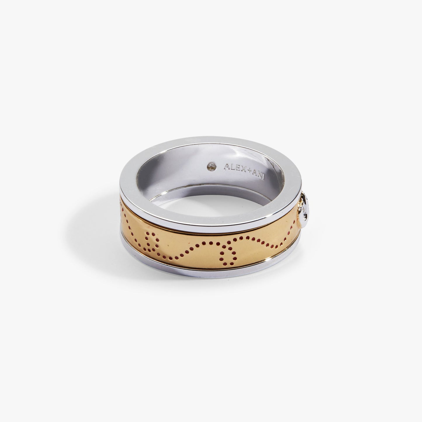 Baseball Fidget Spinner Ring | Two-Tone Gold & Silver with Pearl Baseball & Enamel Glove by ALEX AND ANI