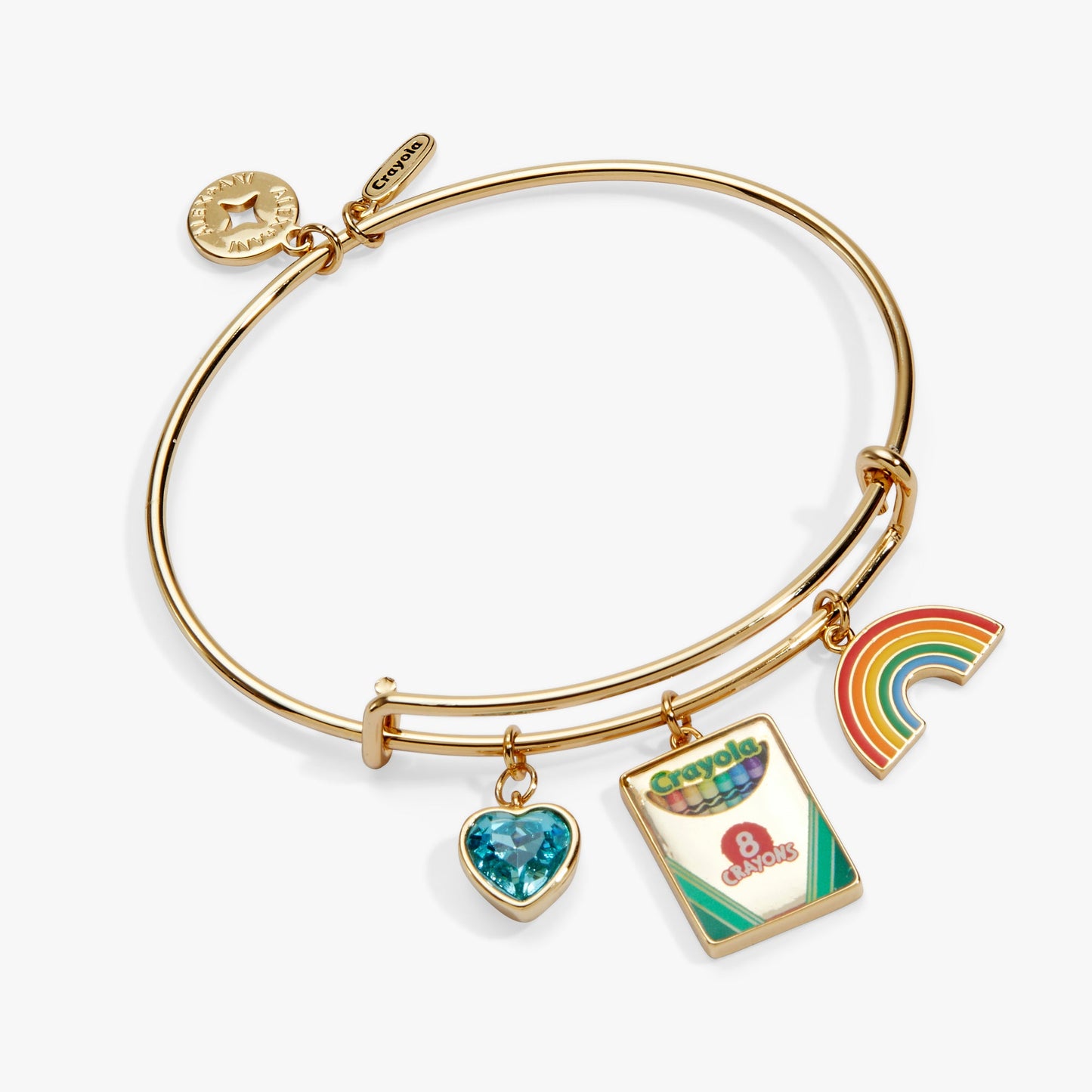 Crayola 'To Teach Is To Color A Life Forever' Multi-Charm Bangle – Gold