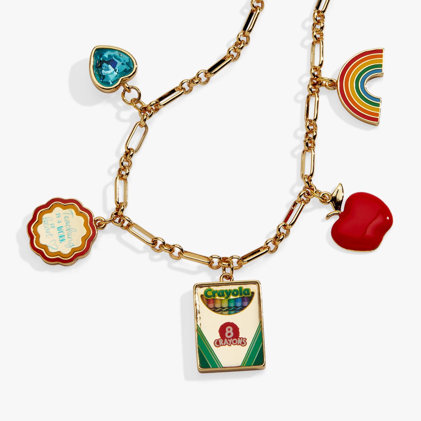 Crayola 'Teaching Is a Work of Heart' Toggle Charm Bracelet | Teacher Gift by ALEX AND ANI – Gold