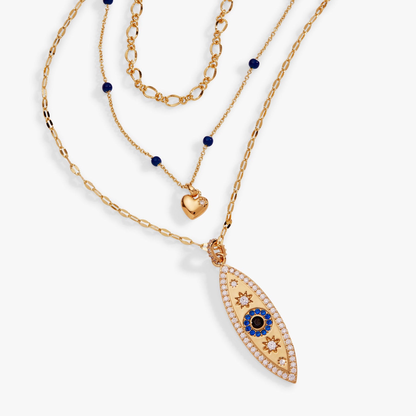 Festival Stranded™ Evil Eye Layered Necklace – Gold