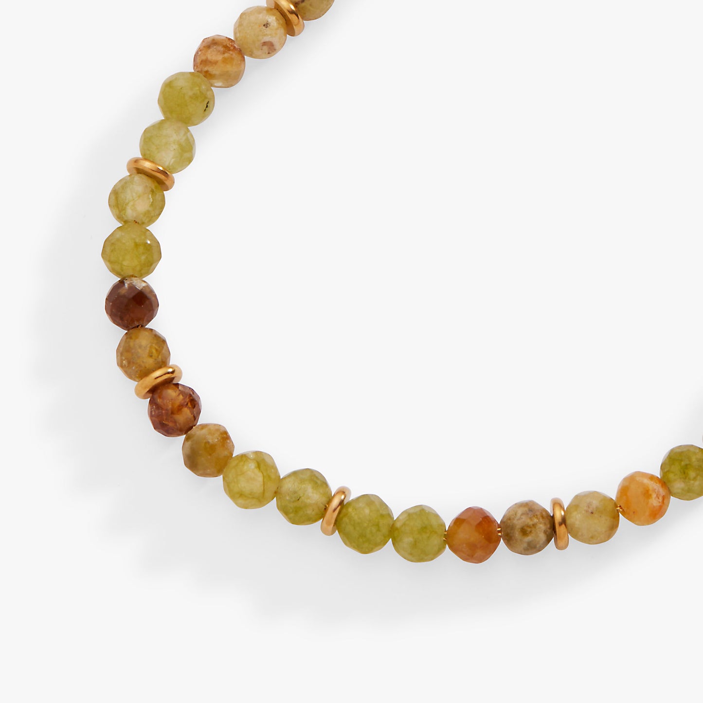 Green Ombré Beaded Anklet | Garnet & Peridot Semi-Precious Gemstone Anklet