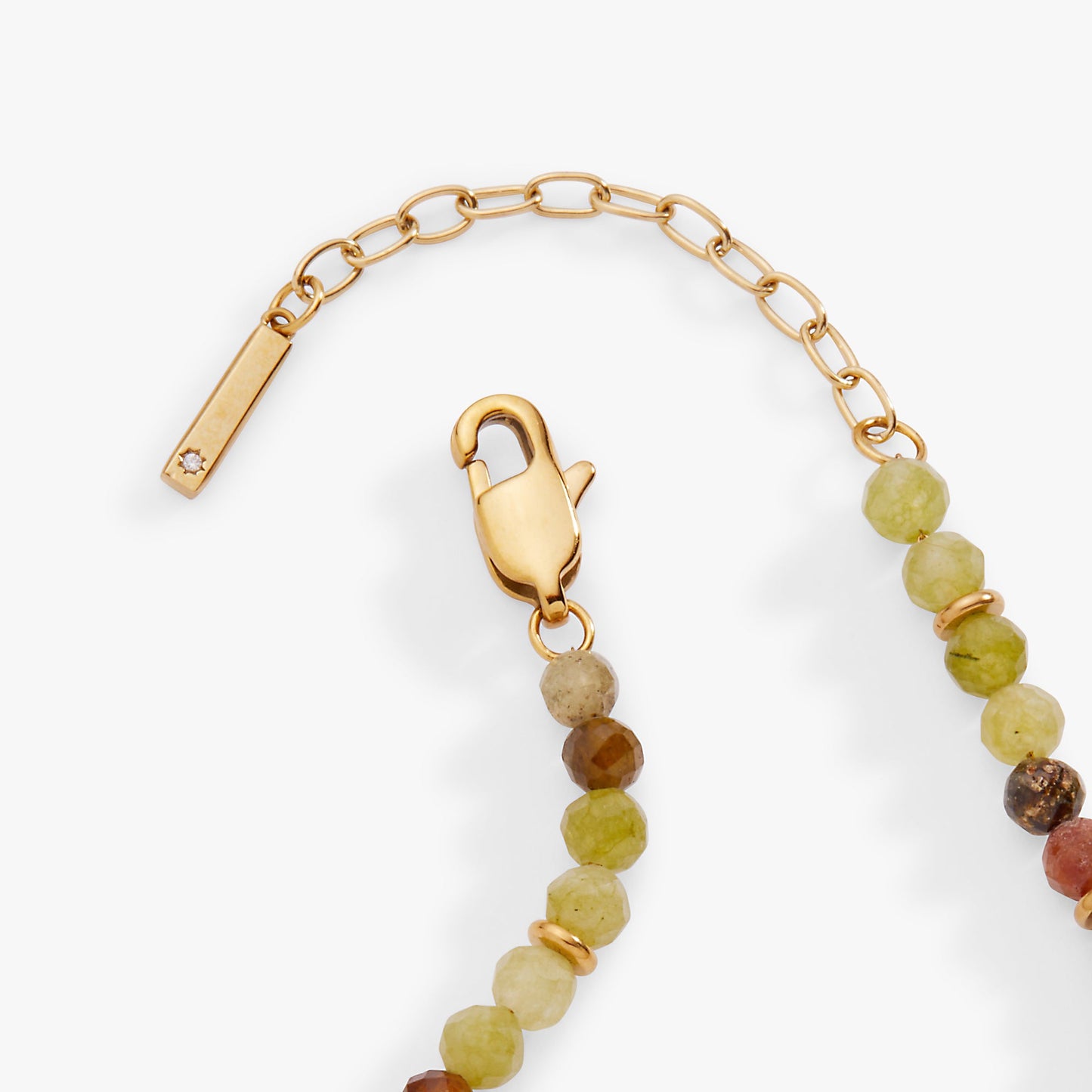 Green Ombré Beaded Anklet | Garnet & Peridot Semi-Precious Gemstone Anklet