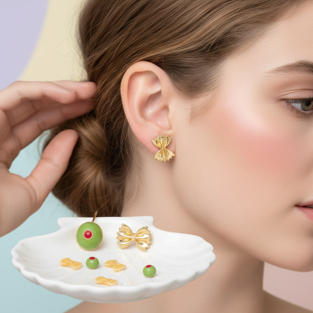 Girl Stud Earrings Set Of 2 lifestyle photo