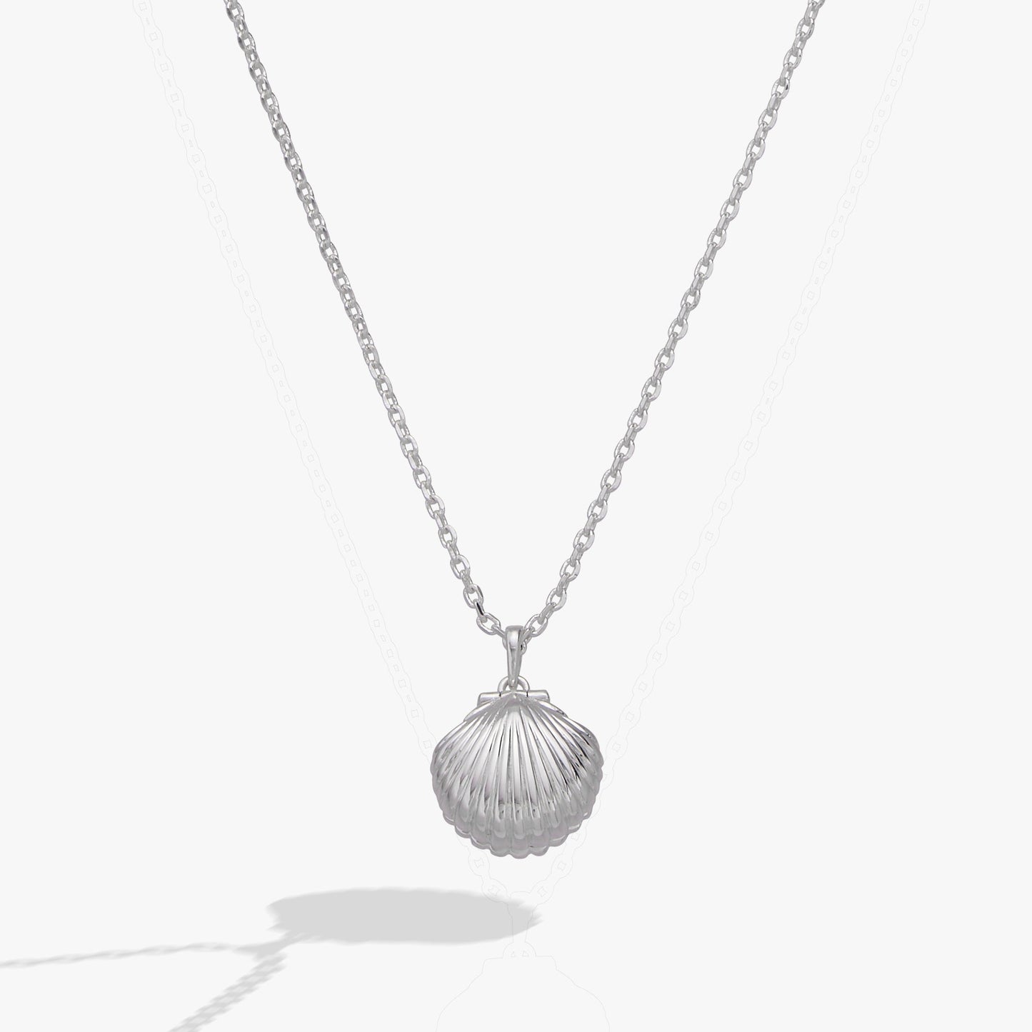 Salt + Sea Seashell Locket Pendant Necklace | Pearl & Hidden Message Locket by ALEX AND ANI – Silver