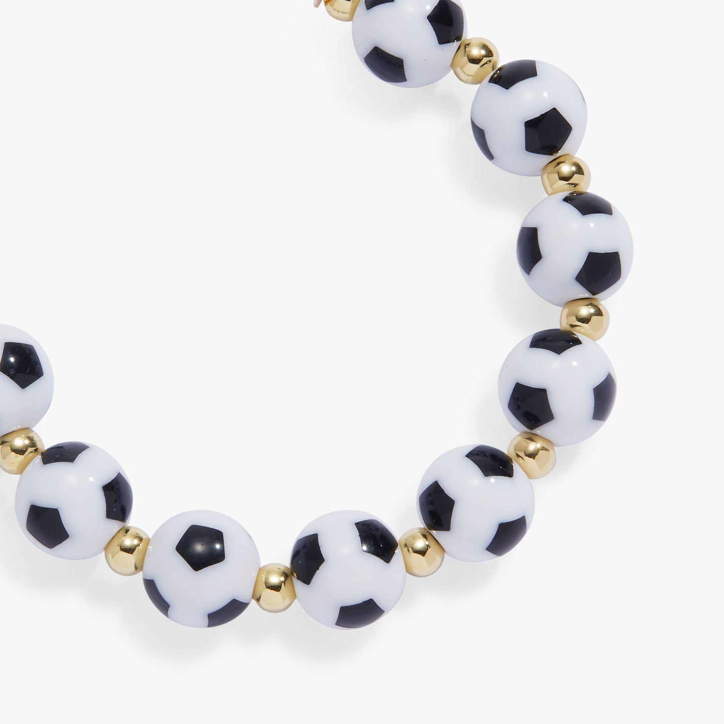 Soccer Oversized Beaded Bangle | Expandable Wire Bracelet with Soccer Ball Beads by ALEX AND ANI – Gold